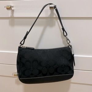 Coach Signature Demi Baguette Bag - Black
